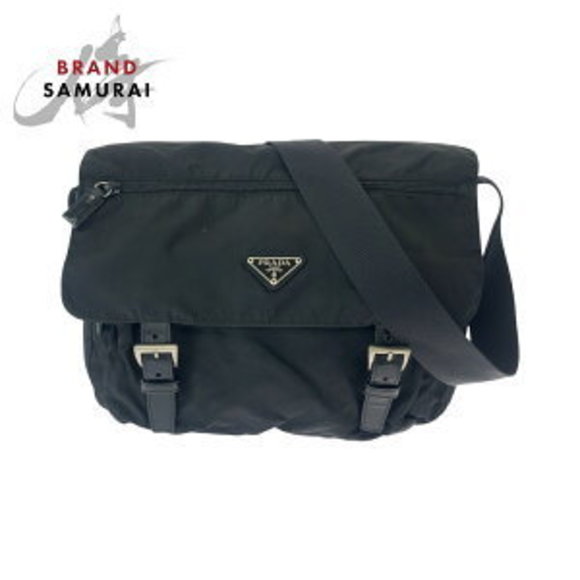 Prada Tessuto triangular black nylon Shoulder Bag Messenger Bag - Picture 1 of 9